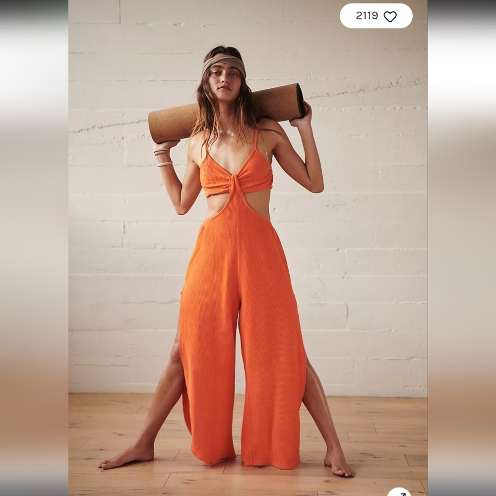 Free People Movement Orange Run It One-Piece